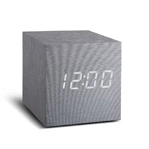 Gingko Cube Click Wekker Aluminium – White LED